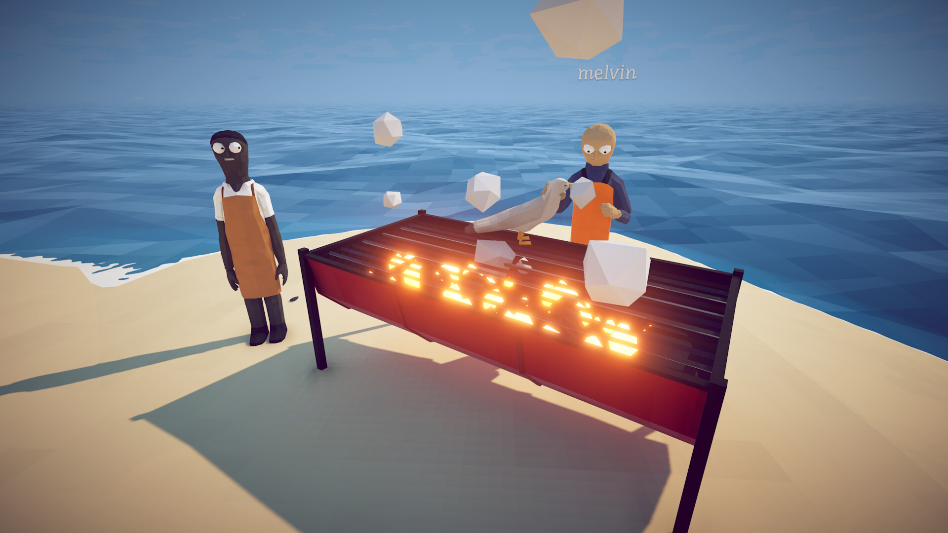 A chaotic combat and trick-shot moment in How to Fish