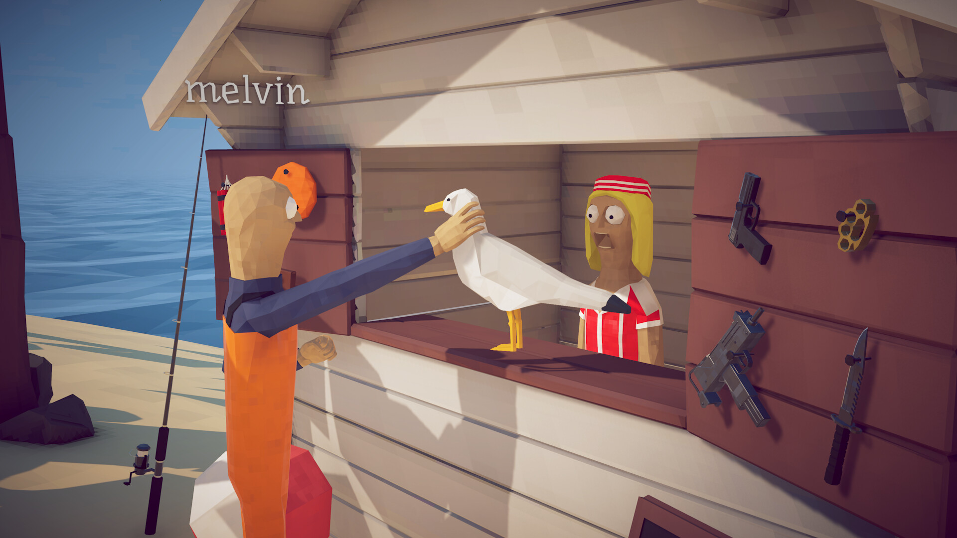 Players travelling by boat between islands in How to Fish